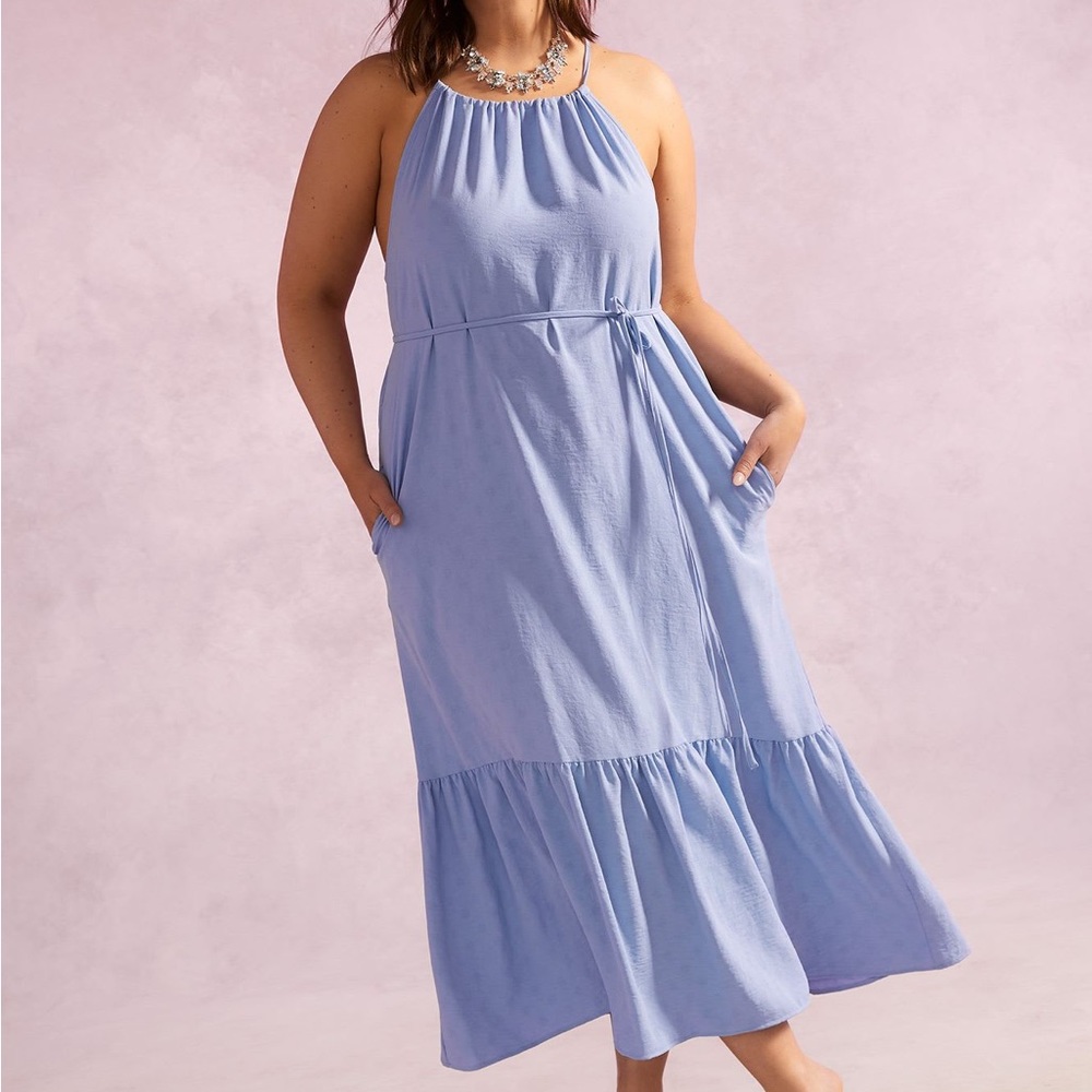 Maxi Length Halter Neck Dress - Addition Elle